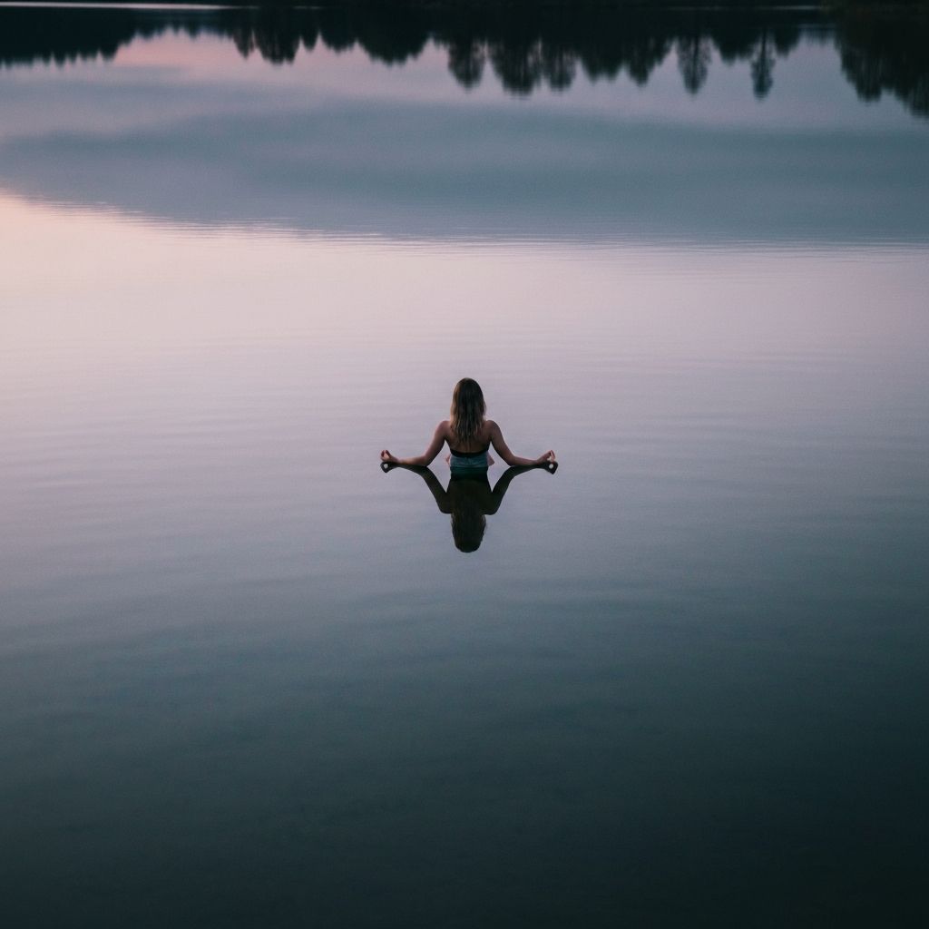 Nyugodt tófelszín, meditációs hangulat